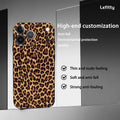 Leopard Print Tiger Skin Phone Case For IPhone 17 16 15 14 13 12 11 Pro Max Plus Mini Black Frosted Soft Shell Funda