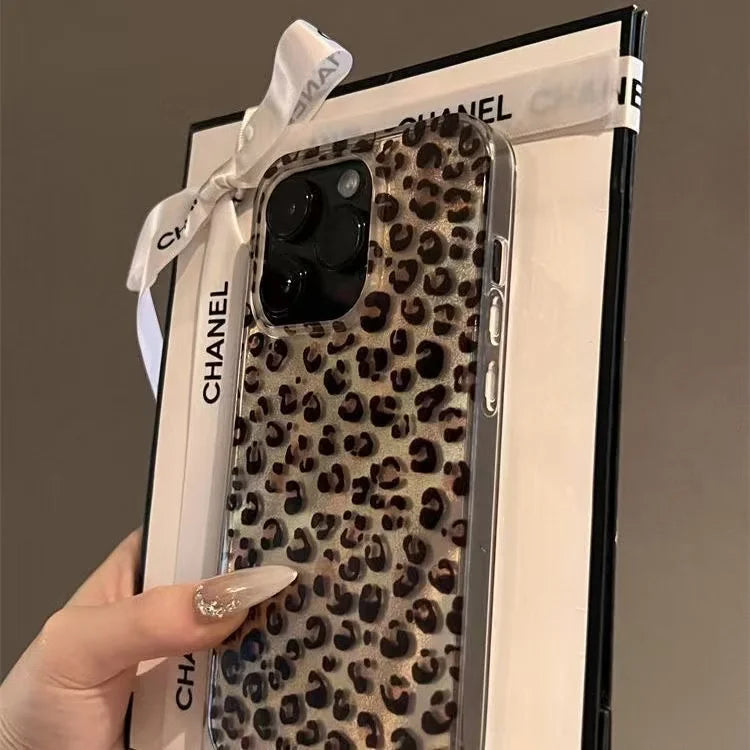 Cute Leopard Print Clear Phone Case For iPhone 16 15 14 13 12 11 17 Pro Max 15 Pro XS XR X 7 8 Plus Shockproof Silicone Cover