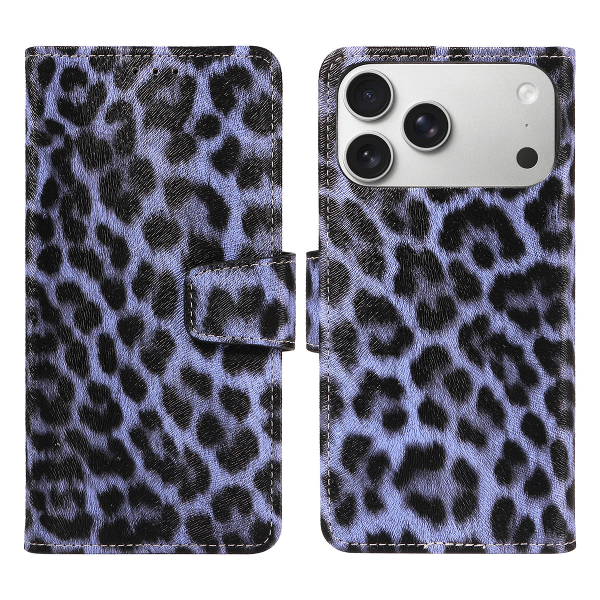 Leopard Print Leather Phone Case for IPhone 17 16 15 14 13 12 11 Pro Max Plus Mini 7 8 Plus Shockproof & Scratch-Resistant Cover
