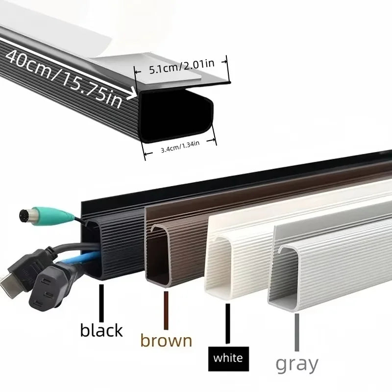 Under-Desk Cable Management Channel – No-Drill Cord Organizer